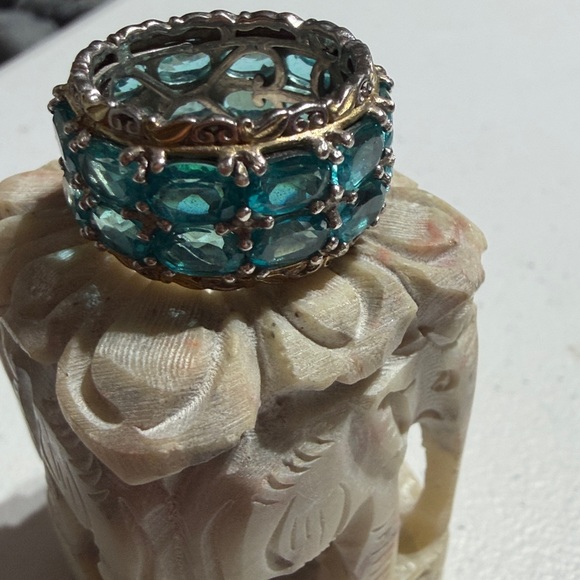 Michael Valitutti Gems En Vogue Palladium Silver Paraiba Topaz 8.5 Ring (2) - Picture 4 of 9